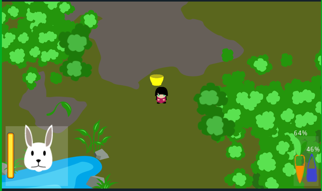 bucket on the ground near the pond